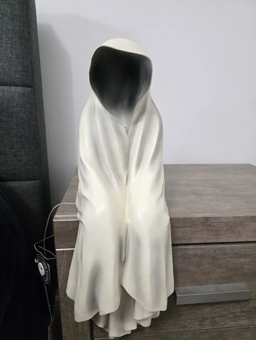 Hallows Eve White Grim Reaper Ghost Sitting Halloween Decor Light Up Viral New